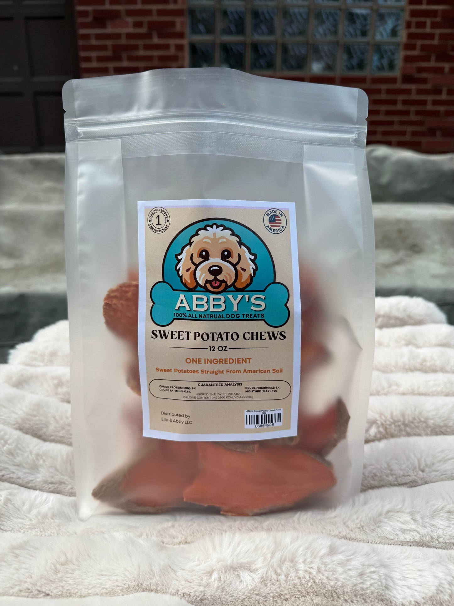 Abby's Sweet Potato Chews 12oz- USA Made- One Ingredient- 100% All Natural