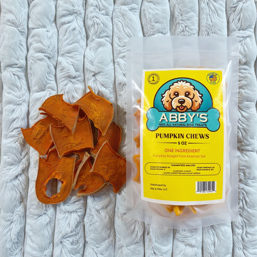 Abby's Pumpkin Chews 5oz- USA Made- One Ingredient- 100% All Natural