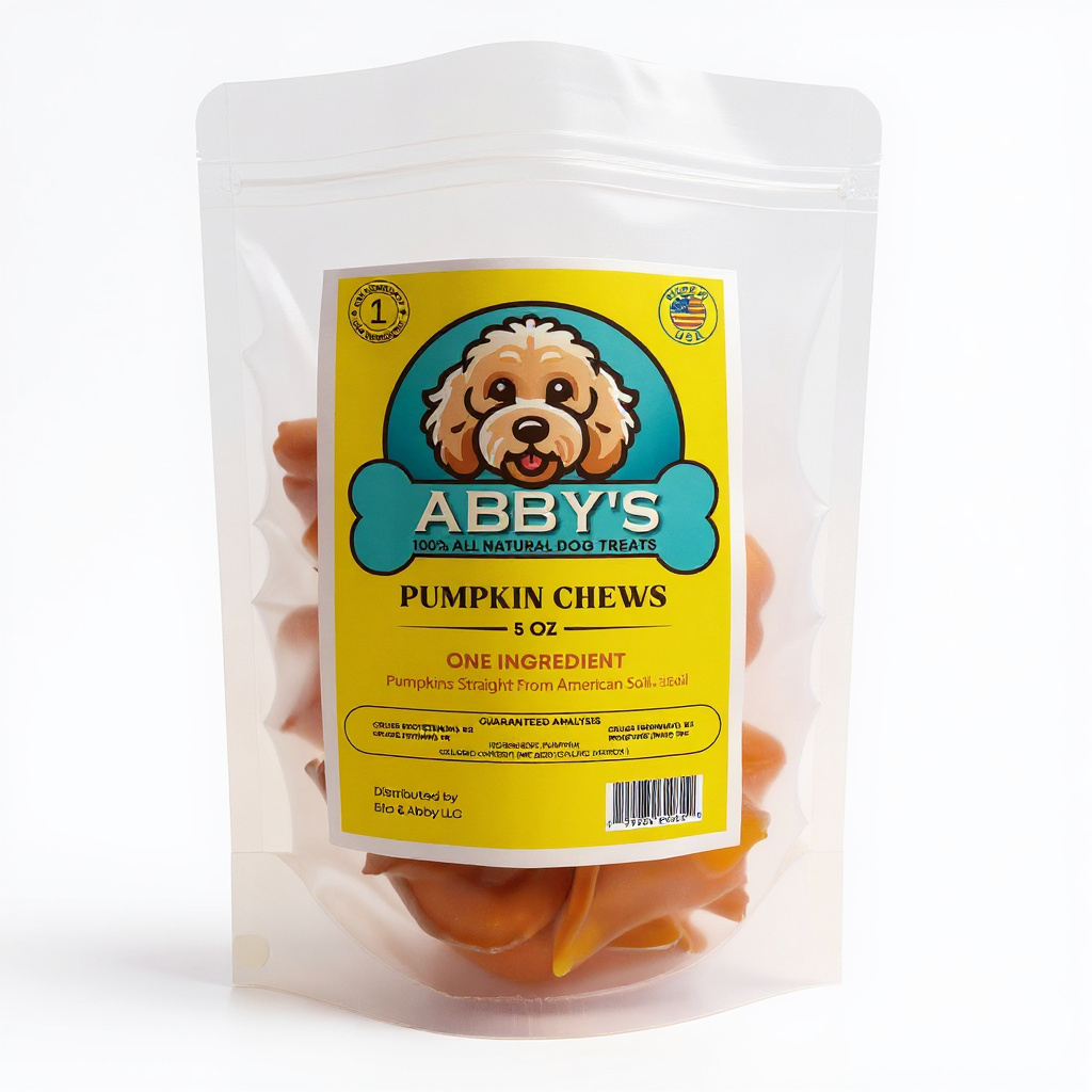 Abby's Pumpkin Chews 5oz- USA Made- One Ingredient- 100% All Natural