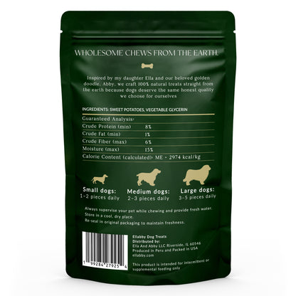 Ellabby Sweet Potato Chews 16 oz - 100% All Natural