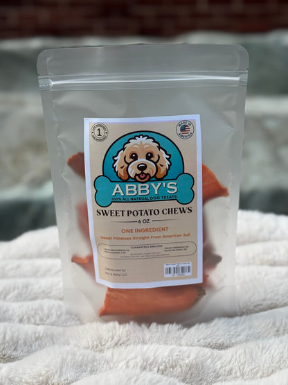 Abby's Sweet Potato Chews 6oz- USA Made-One Ingredient- 100% All Natural