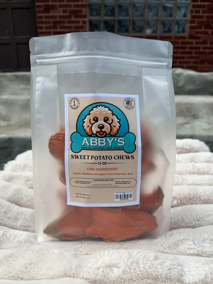 Abby's Sweet Potato Chews 12oz- USA Made- One Ingredient- 100% All Natural