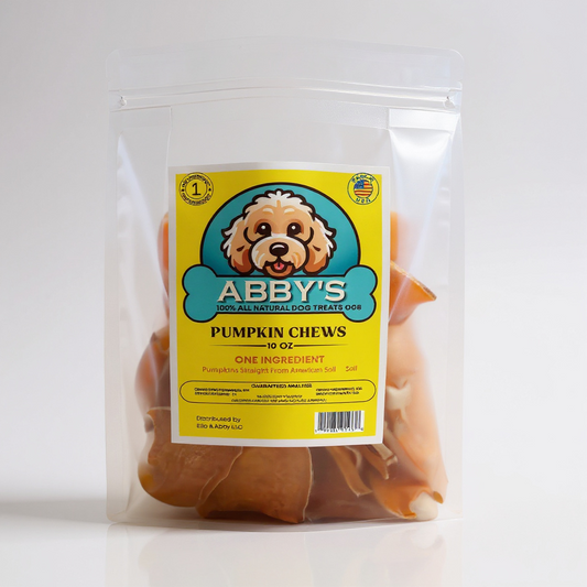 Abby's Pumpkin Chews 10oz- USA Made- One Ingredient- 100% All Natural