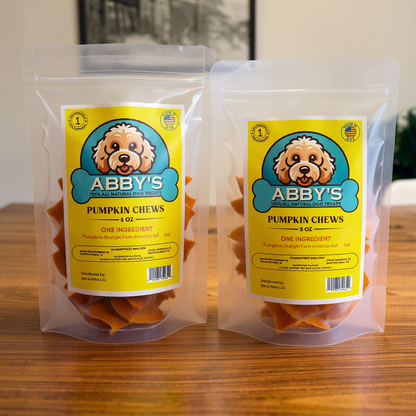 Abby's Pumpkin Chews 5oz- USA Made- One Ingredient- 100% All Natural
