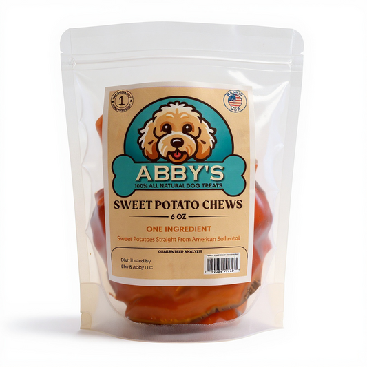 Abby's Sweet Potato Chews 6oz- USA Made-One Ingredient- 100% All Natural