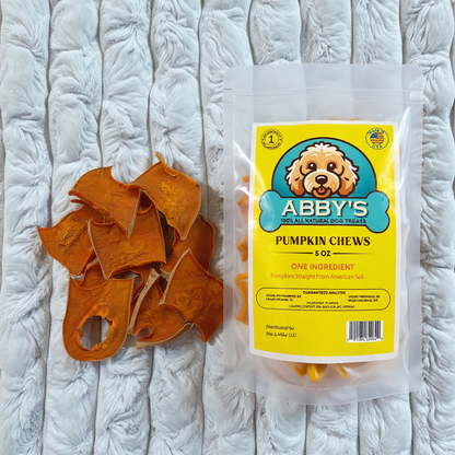 Abby's Pumpkin Chews 5oz- USA Made- One Ingredient- 100% All Natural