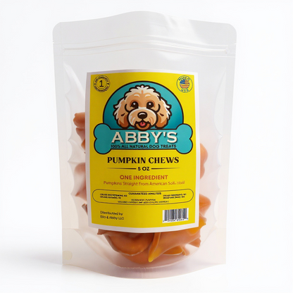 Abby's Pumpkin Chews 5oz- USA Made- One Ingredient- 100% All Natural