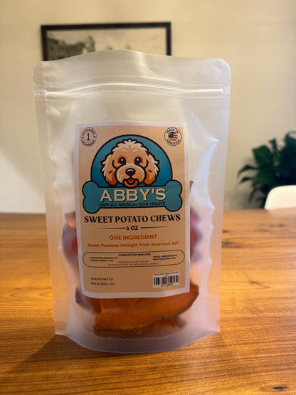 Abby's Sweet Potato Chews 6oz- USA Made-One Ingredient- 100% All Natural
